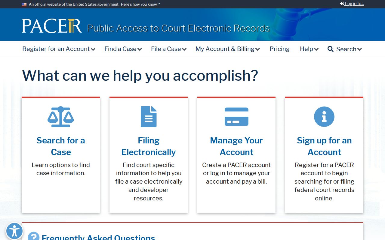 Federal criminal court case records for Richardson County through PACER